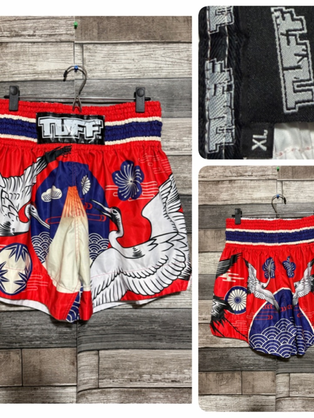 TUFF Sport Crane Muay Thai Shorts Size XL (Inseam 4.5)